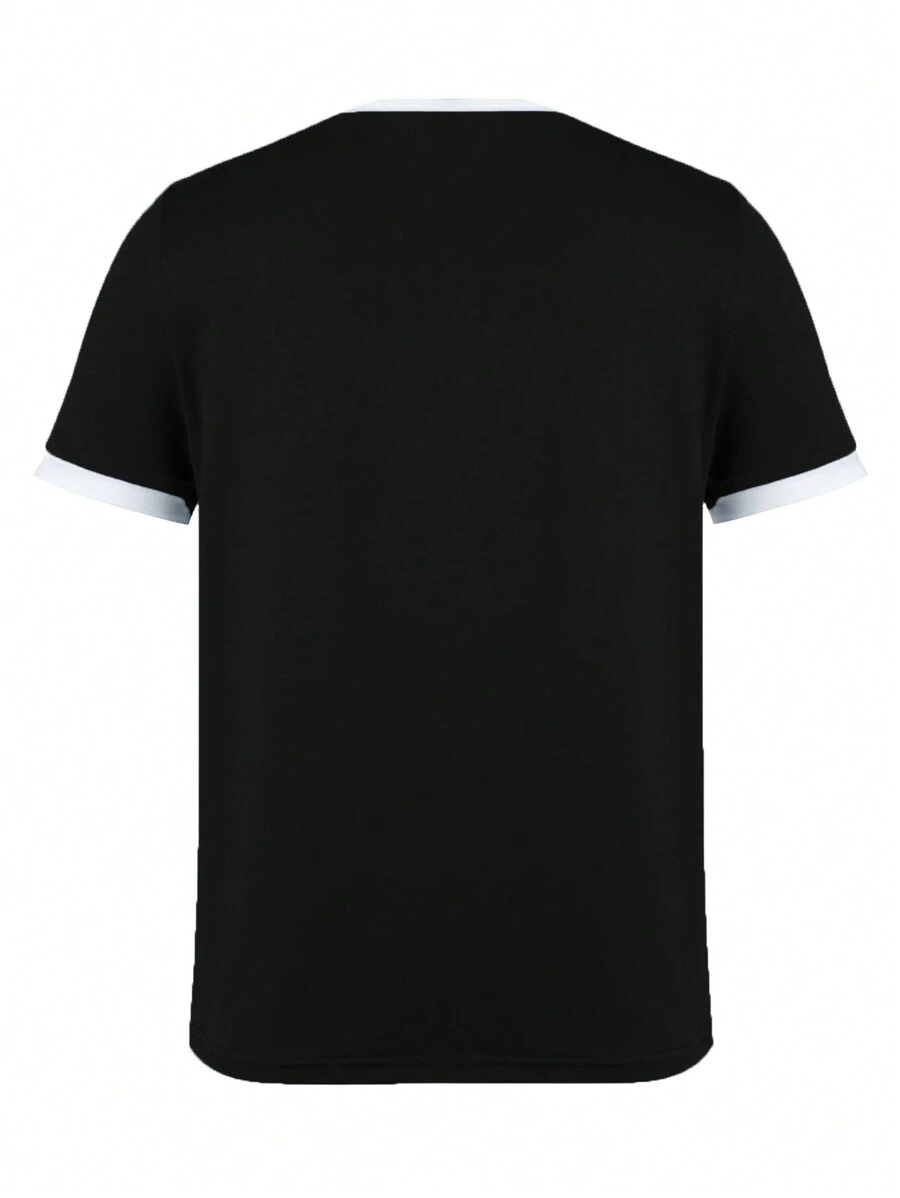 Women's Summer Contrast Color Round Neck Short Sleeve Casual T-Shirt Graphic T-Shirt Women's Top