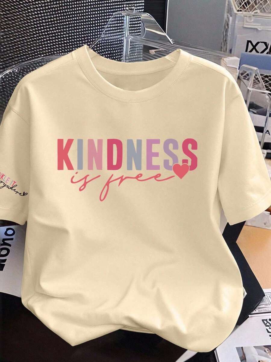 Women's new casual and cute pattern loose and versatile round neck short-sleeved T-shirt, fashionable daily top, suitable for daily and holiday wear in summer Women's new casual and cute pattern loose and versatile round neck short-sleeved T-shirt, fashionable daily top, suitable for daily and holiday wear in summer